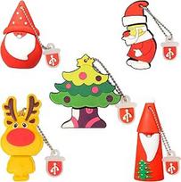 LEIZHAN USB atmintinė 5 vnt. 32GB atminties kortelė "Santa Claus Elk Cute Christmas Series" dovana studentams ir vaikams