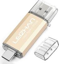 LEIZHAN USB atmintinė 512GB C tipo atminties kortelė "Memory Stick OTG Memory Stick 2-in-1" USB 3.0 rašiklinis diskas, skirtas asmeniniam kompiuteriui, nešiojamajam kompiuteriui ir kitiems USB-C įrenginiams (512GB, aukso spalvos)