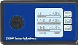 Skaitmeninis UVA/UVB matuoklis 160 Automobilinis saulės spindulių plėvelės testeris 160A langų pralaidumo matuoklis matuoja VLT UV blokavimo greitį IR slopinimas LCD ekranas su apšvietimu, atminties funkcija (spalva