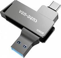 VEN-DENS 2 in 1 USB 3.2 atmintinė - C tipo ir USB-A dviguba sąsaja, išorinė USB atmintinė, didelės spartos cinko lydinio OTG atmintinė "Android", nešiojamiesiems kompiuteriams, "MacBook", "Windows", išmaniesiems telefonams ir kompiuteriams