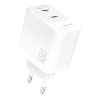 Maitinimo įkroviklis 2xusb-c Gan Pd 45w - Baltas
