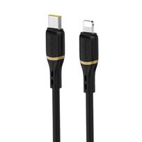 Kabelis Usb-c - "iphone Lightning" Kabelis Su Silikonine Apyranke 30w 1 M - Juodas