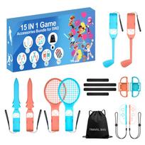 "nintendo Switch 2" Konsolei Skirtų 15in1 šeimos Priedų Rinkinys - Oranžinis Ir Mėlynas
