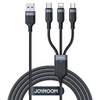 Daugiafunkcinis Usb Kabelis "3-in-1" Serijos "lightning" Usb-c Micro Usb 30 Cm Juodas
