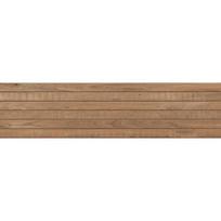 Mexen Western Wood Bruno glazūruotas akmuo rek. G1, medieną primenanti sieninė plytelė 120 x 30 cm, matinė