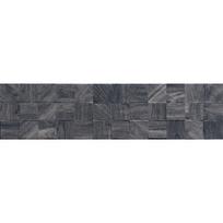 Mexen Riga Lyon Black glazūruotas rektifikuotas plytelė G1, sienų plytelė medienos imitacija 120 x 30 cm, matinė