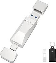 "Dayear" 128GB "Memory Stick 2 in 1 Ultra Dual Drive" USB A 3.2 GEN2 500MB/S didelės spartos "iPhone 15/15 plus/15 Pro/15 Pro max/USB-C iPad/Android/Laptop/Mac