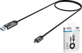 "Emtec T750B" 32GB USB 3.0 (3.1 Gen 1) USB Type-A jungtis, juoda, pilka USB atmintinė - USB atmintinės (32GB, USB 3.0 (3.1 Gen 1), USB Type-A jungtis, kabelis, juoda, pilka)