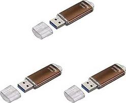 "Hama" 32GB USB 3.0 duomenų atmintinė 70MB/s duomenų perdavimas su ąsele, skirta tvirtinti prie raktų pakabuko Atmintinė su užrakinamu dangteliu, pvz., skirta "Windows" / "MacBook", 3 vnt., bronzinės spalvos