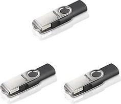 "Hama" 128GB USB 2.0 duomenų laikmena (15MB/s duomenų perdavimas su kilpele, skirta tvirtinti prie raktų pakabuko, "Memory Stick", metalinė atminties laikmena, tinka "Windows/MacBook"), sidabrinė, 3 vnt.