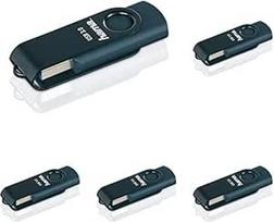 "Hama" 64GB USB atmintinė USB 3 duomenų kaupiklis, 70MB/s duomenų perdavimas, su kilpele raktų žiedui "Memory Stick", metalinė atmintinė, tinkanti "Windows/MacBook", benzino mėlyna, 5 vnt.