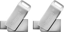 "Intenso cMobile Line" 32GB dviguba USB atmintinė USB 3.2 Gen. 1x1 Type-C, sidabrinė (2 vnt.)