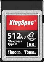 "KingSpec CFExpress" B tipo atminties kortelė - 128GB/256GB/512GB/1TB, XQD atminties kortelės, CFexpress b tipo, 8K Raw DSLR, suderinama su "Canon/Nikon/Panasonic" fotoaparatais, profesionaliems fotografams (512GB)