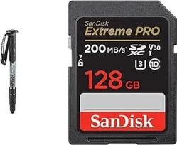 "Manfrotto Element MII MMELMIIA5BK" lengvas aliuminio kelioninis monopodas ir "SanDisk Extreme PRO SDXC UHS-I" 128GB atminties kortelė