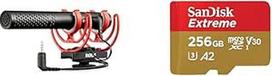 "RØDE VideoMic NTG Premium" USB / fotoaparato mikrofonas ir "SanDisk Extreme microSDXC UHS-I" atminties kortelė 256GB + adapteris