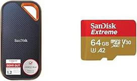 "SanDisk Extreme PRO" nešiojamasis 1 TB išorinis SSD diskas ir "Extreme microSDXC UHS-I" atminties kortelė 64GB + adapteris