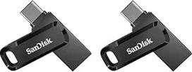 "SanDisk Ultra Dual Drive Go" USB Type-C 64GB (atmintis "Android" išmaniesiems telefonams, USB Type-C prievadas, 150MB/s skaitymo greitis, galima naudoti kaip raktų pakabuką) (2 vnt.)