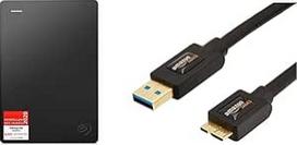 "Seagate Expansion" 5 TB nešiojamasis išorinis kietasis diskas 2,5 colio USB 3.0 + 2 metų duomenų atkūrimo paslauga Modelio Nr.: STGX5000400 & "Amazon Basics" USB 3.0 kabelis nuo A tipo iki Micro-B 1,8 metro