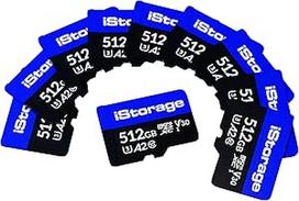 10 pakuočių iStorage microSD kortelių 512GB | "iStorage" microSD kortelėse saugomų duomenų šifravimas su datAshur SD USB atmintinėmis | Suderinama tik su datAshur SD atmintinėmis