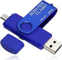 128GB OTG USB blykstės diskas Dvigubas USB blykstės diskas su "Micro USB" disko jungtimi, skirtas "Android" išmaniesiems telefonams, planšetiniams kompiuteriams ir kompiuteriams (mėlynas)