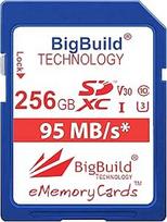 256GB UHS-I U3 95MB/s atminties kortelė, suderinama su "Sony Alpha ZVE10, ZVE10L, 7 III, ILCE7M3B.CEC 10 klasės SDXC fotoaparatu