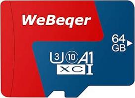 64GB "Micro SD" kortelė, skirta išmaniesiems telefonams, veiksmo kameroms, vaizdo kameroms, atminties kortelė, 10 klasės, A1, U3