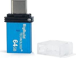 64GB mėlynos spalvos dvigubas C tipo OTG USB atminties kortelė, suderinama su "Samsung Galaxy S20", "S20 Ultra", "S20+", "S21 5G", "S21+ 5G" mobiliaisiais telefonais