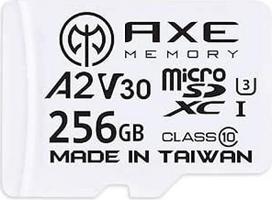 AXE 256GB "MicroSDXC" atminties kortelė + SD adapteris su A2 programėlių našumu, V30 UHS-I U3, 4K, Ultra HD, 10 klasė