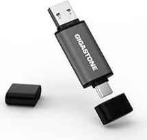 GIGASTONE 256GB dvigubas diskas, Z40 USB 3.2 Gen 1, "2-in-1" A tipo ir C tipo, 100MB/s itin greitas, su apsauginiu dangteliu, "Plug & Play" išmaniesiems telefonams, kompiuteriams, kompiuteriams, televizoriams ir automobiliams, suderinamas su USB 2.0/3.0