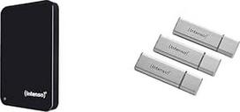 Intenso 6023560 1TB atminties diskas USB 3.0 2,5 colio išorinis kietasis diskas, mechaninis kietasis diskas ir "Alu Line" 3X 32GB USB atmintinė USB 2.0 sidabrinė (3 vnt.)