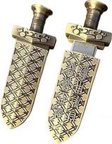 Metalinis ginklo formos senovės kinų bronzinis žuvies žarnos kardas U disko pandos formos USB atmintinė (bronzinis kardas, 128GB)