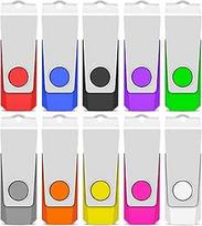 TEWENE USB atmintinė 4GB USB 2.0 Flash Drive 10 Pack USB atmintinė su raktų pakabuku ir lipduku, skirta kompiuteriams Automobiliai