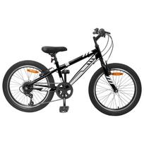 Kalnų Dviratis 20 Colių 6-Speed 5-8 metų amžiaus Juoda