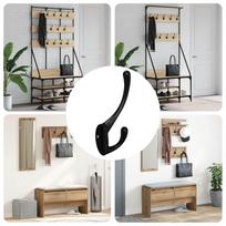 Drabužių kabliukas 346 pcs Juoda 102 x 29 x 47mm Cinko Lydinys