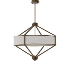 Open Design OR85846 - Liustra ant stiebo ZUNDO 4xE27/15W/230V ruda/kreminė