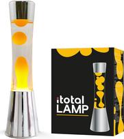 Itotal - Lava Lamp with Silver Base, See-through Liquid and Orange Wax - Orange - 40 cm