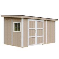 PREMIUM kokybės sodo namelis Timbela - M939B, 8.68 m² - A231x248x412 cm - Be grindų ir šoninės sienos - su dažų rinkiniu TERRA BROWN
