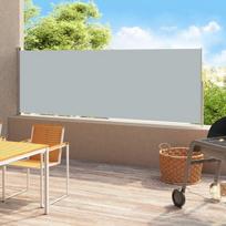 Ištraukiama šoninė kiemo pertvara vidaXL, 200x500 cm, pilka