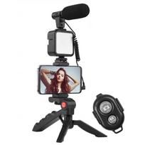 „Elight Y9 Vlog Smartphone Fix“ vaizdo įrašų ir nuotraukų kūrimo rinkinys su LED šviesa / mikrofonu / trikoju, juodu
