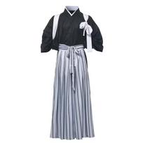 Vyriškas japoniškas kimono (yukata) – juoda/pilka, dydis L