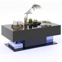 Costway kavos staliukas su LED apšvietimu 110 x 60 x 40 cm juoda