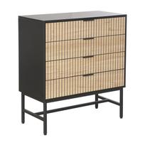 Komoda HELVE 80x40xH89,5 cm Juoda/Šviesaus Medžio