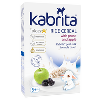 Kabrita® ryžių košė su slyvomis ir obuoliais, su ožkos pieno mišiniu - kūdikiams nuo 5 mėn. 180g