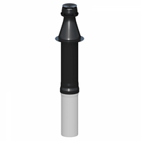 Kamino terminalas koncentrinis vertikalus DN60/100 (juodas)