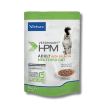 Virbac HPM  Adult Salmon Neutered Cat salmon chunks in gravy konservai katėms sterilizuotoms ir nesterilizuotoms katėms 12x85g - 12x0.085 kg