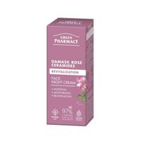 Green Pharmacy Damaskinė rožė + ceramidai atgaivinantis naktinis veido kremas, 50 ml