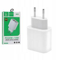 Greitas Usb-c ir Usb-a tinklo įkroviklis, 20w+18w, baltas