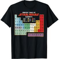 Žvaigždžių karai Elementų periodinės lentelės Grafinis T-shirt S juoda