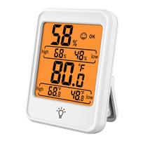 Skaitmeninis higrometrinis termometras patalpų temperatūros ir drėgmės matuoklis su dideliu LCD juoda