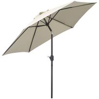 "Outsunny" sulankstomas skėčio skėtis sodo skėtis su rankine rankena aliuminio 180/㎡ poliesterio smėlio spalvos ∅2,6 x 2,35 m